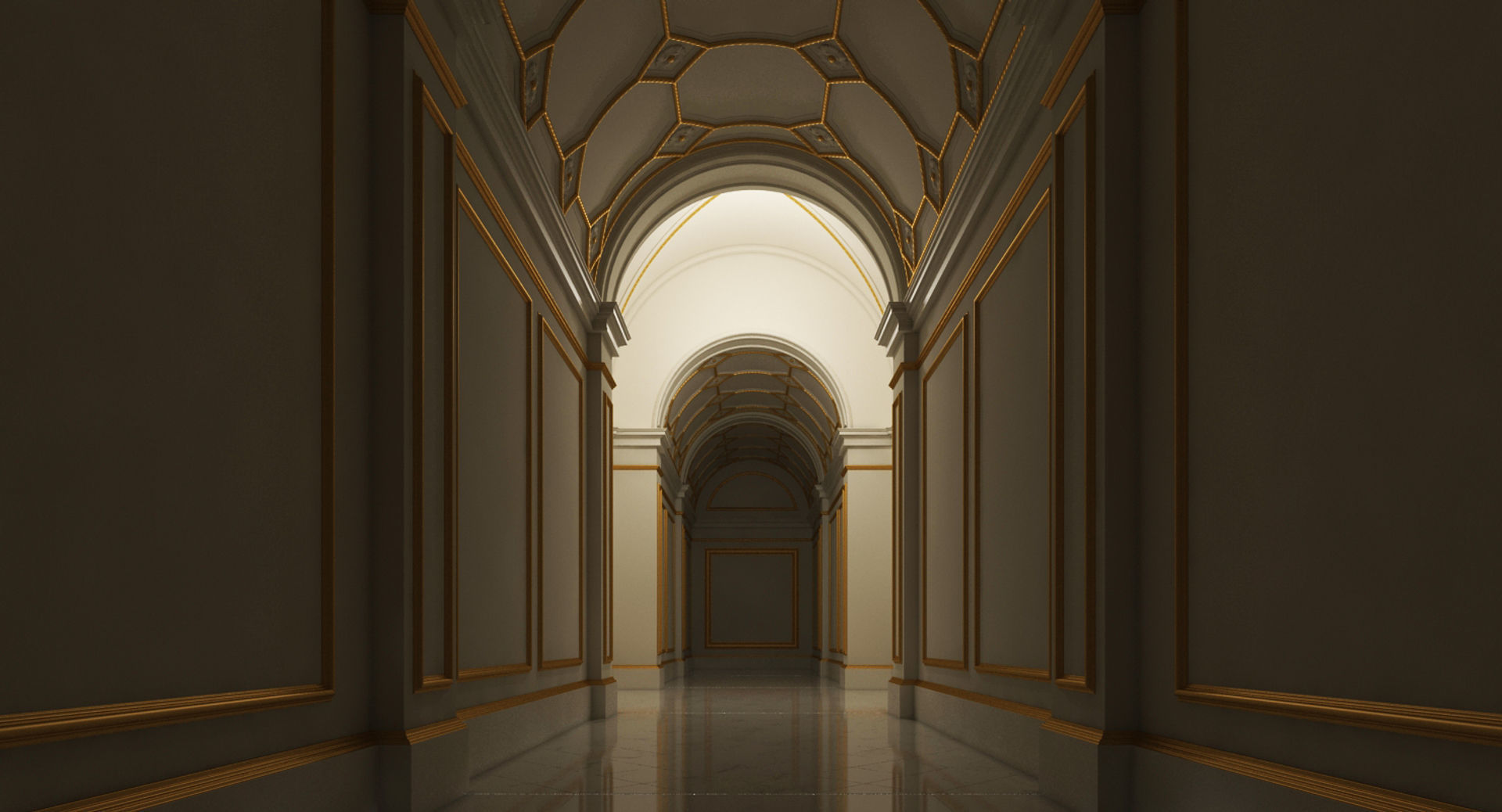 Grand Hallway 4 3D model_2