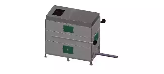 Burner industrial building with ventilation system