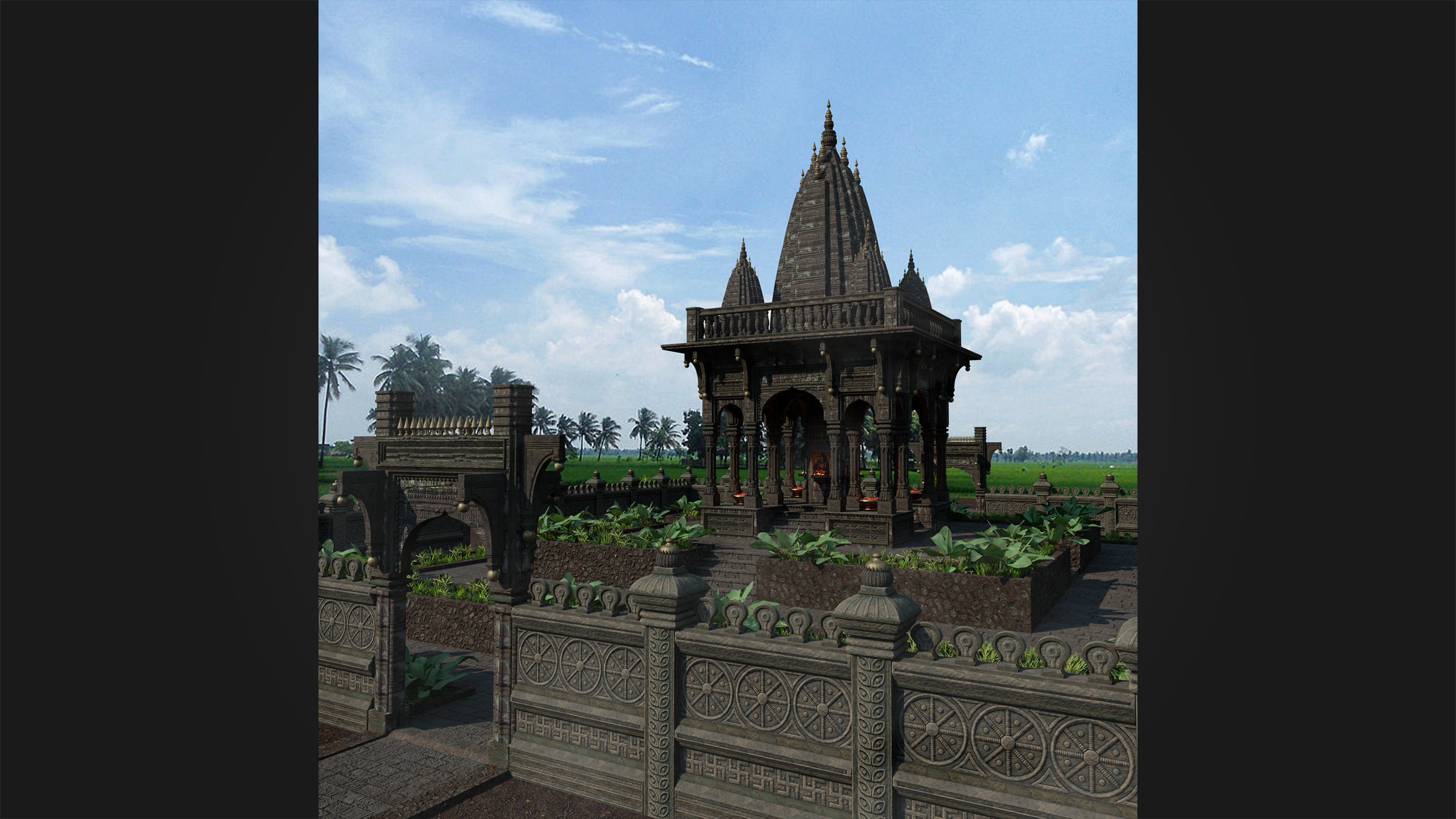 Ancient Hindu Temple 3D model_1