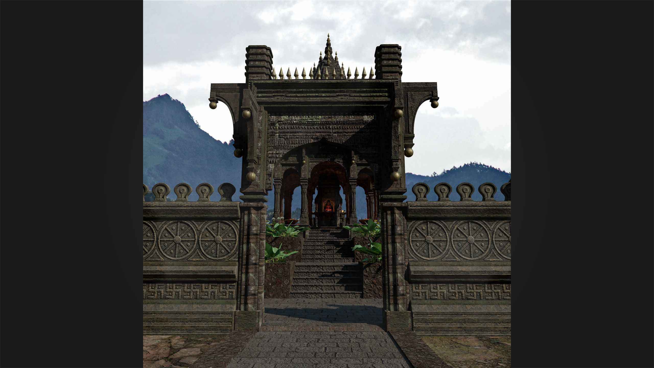 Ancient Hindu Temple 3D model_12