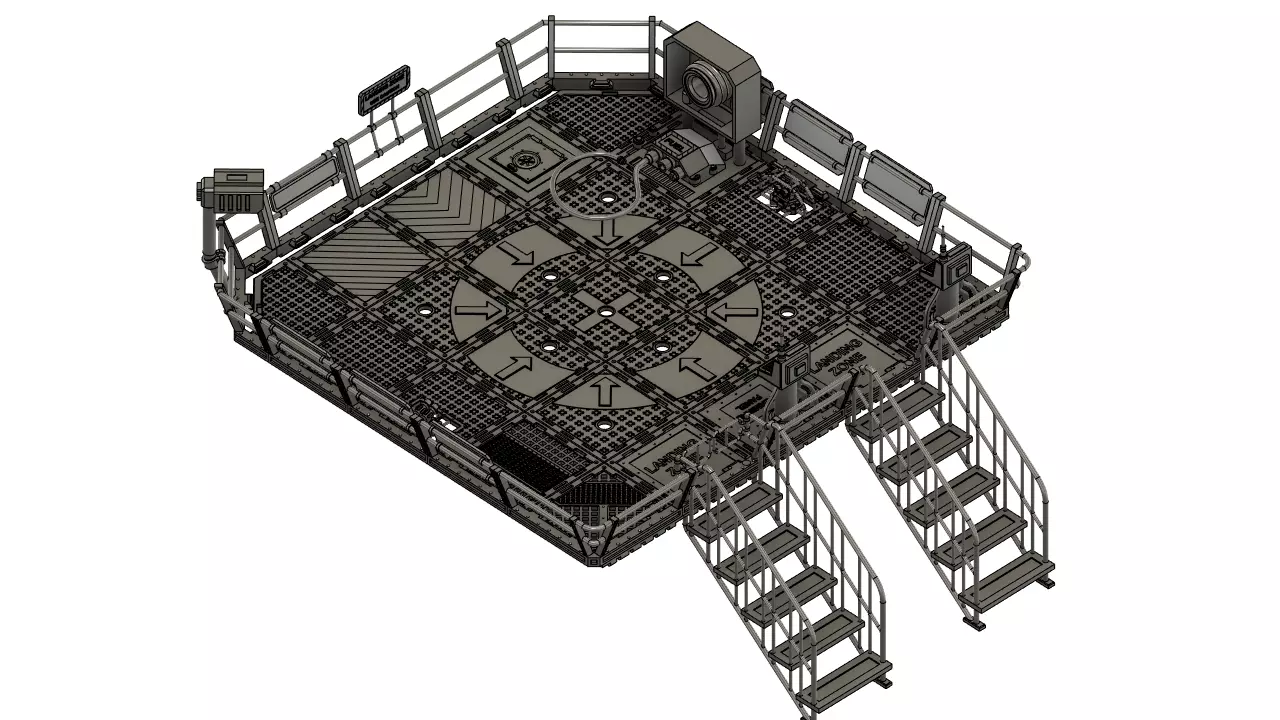 MODULAR CATWALK - LANDING ZONE SET 3D print model_0