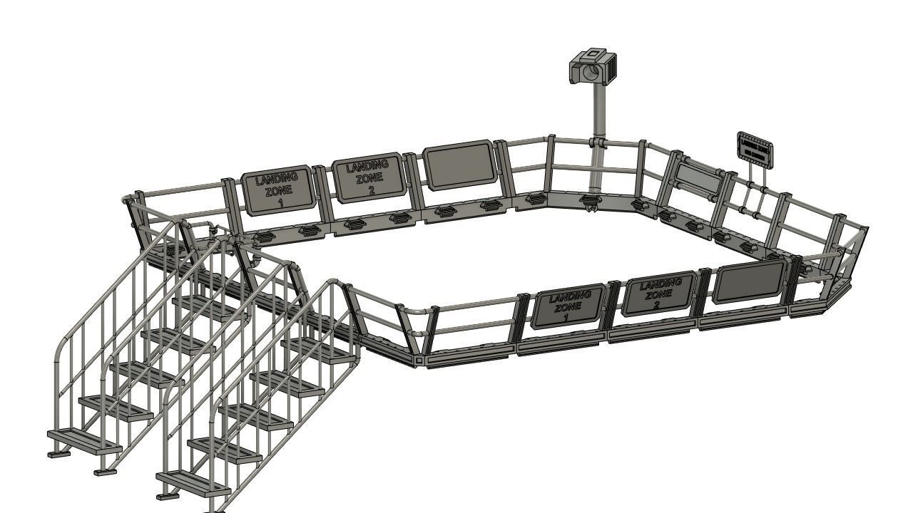 MODULAR CATWALK - LANDING ZONE SET 3D print model_6