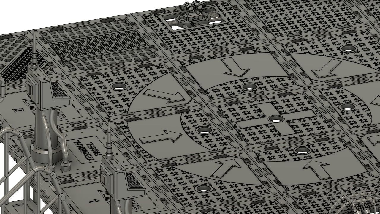 MODULAR CATWALK - LANDING ZONE SET 3D print model_3