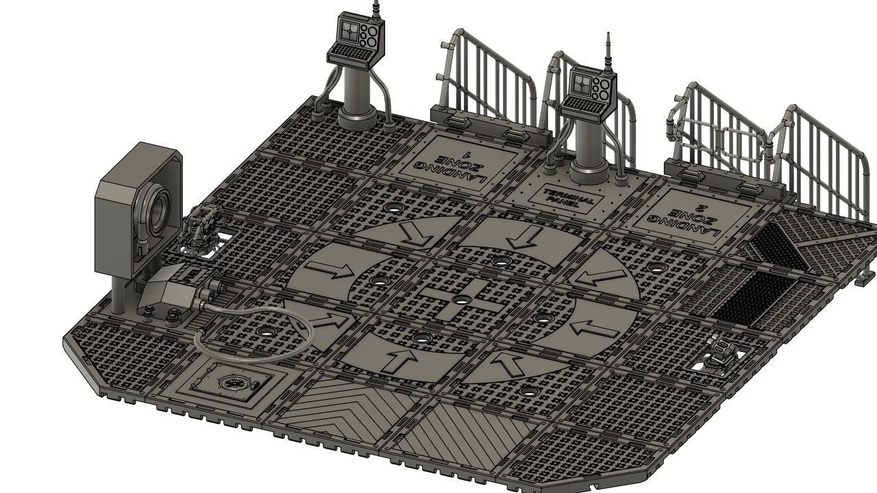 MODULAR CATWALK - LANDING ZONE SET 3D print model_4