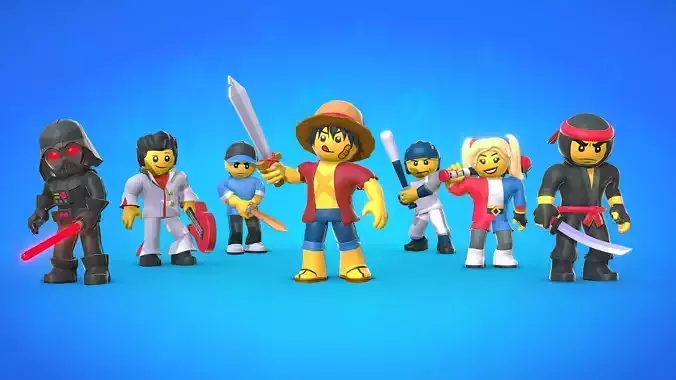 Lowpoly stylized characters toon style rigged Low-poly 3D model