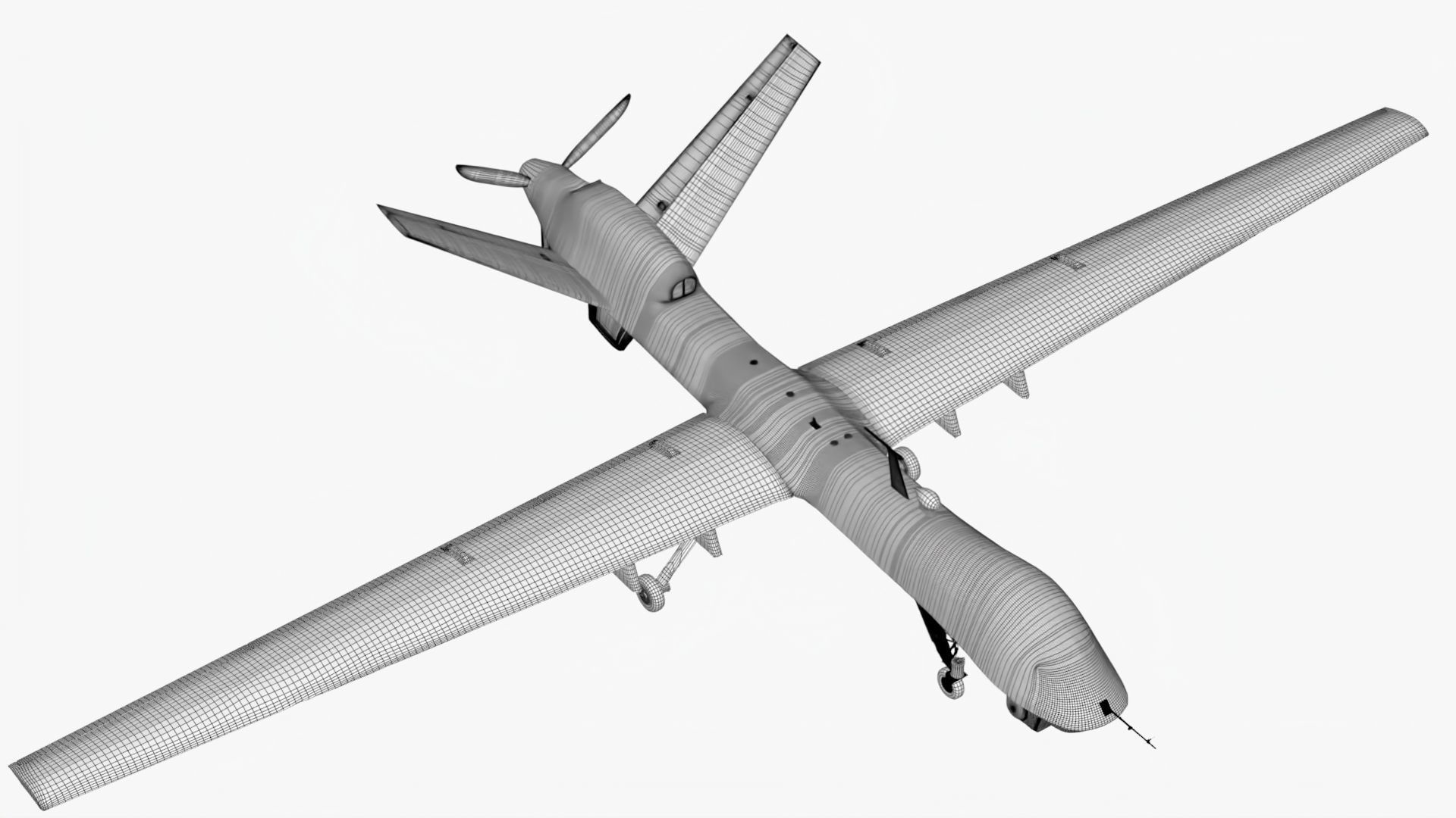UDIM 8K Unmanned Combat Air Vehicle MQ 9 Reaper UAV 3D model_17