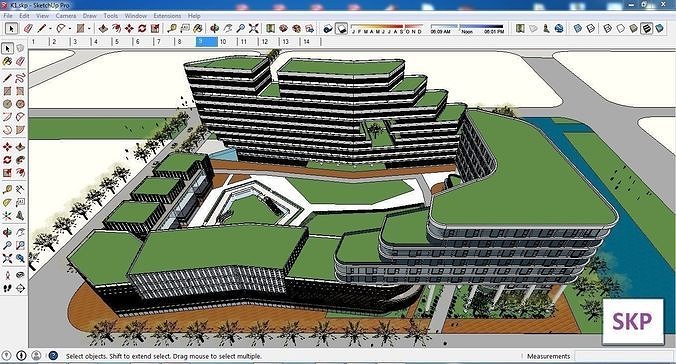Sketchup Commercial Complex K1 3D model 3
