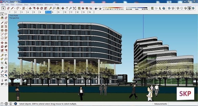 Sketchup Commercial Complex K1 3D model 2