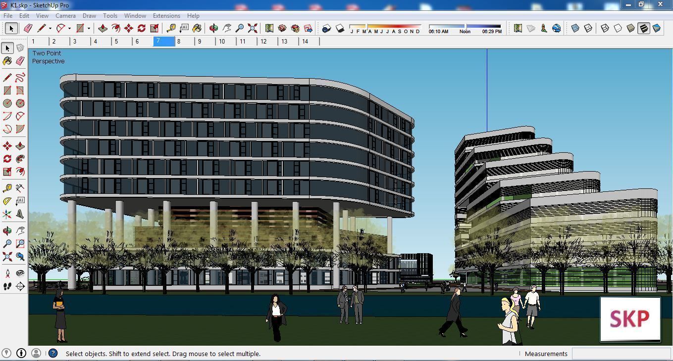 Sketchup Commercial Complex K1 3D model_1