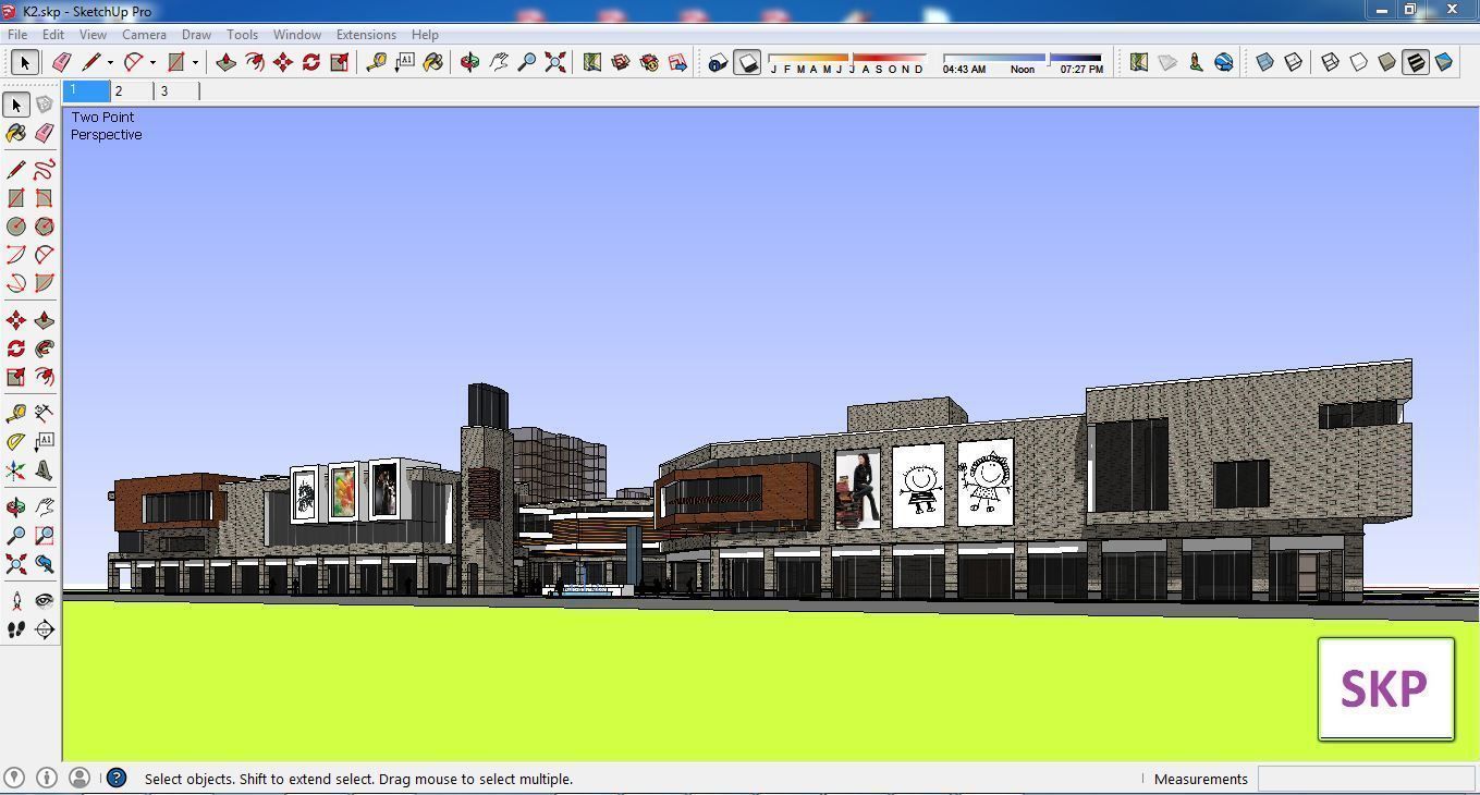 Sketchup Commercial Complex K2 3D model_1