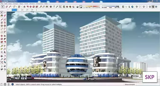 Sketchup Commercial Complex K3 Free 3D model