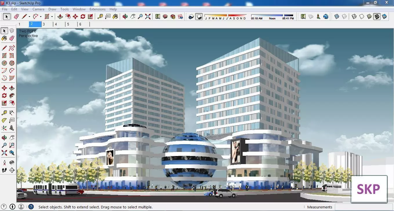 Sketchup Commercial Complex K3 Free 3D model