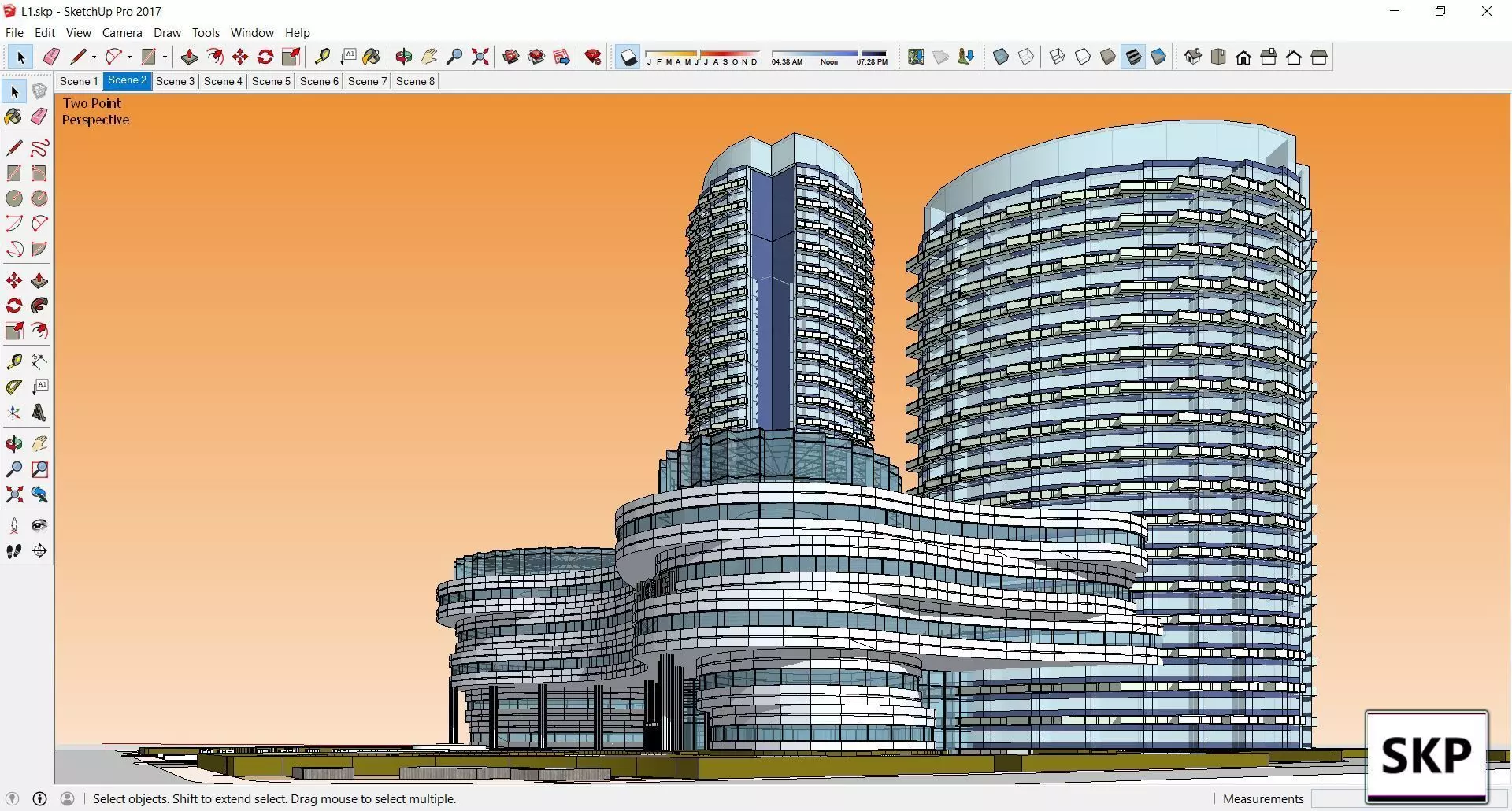 Sketchup Commercial Complex L1 3D model_0