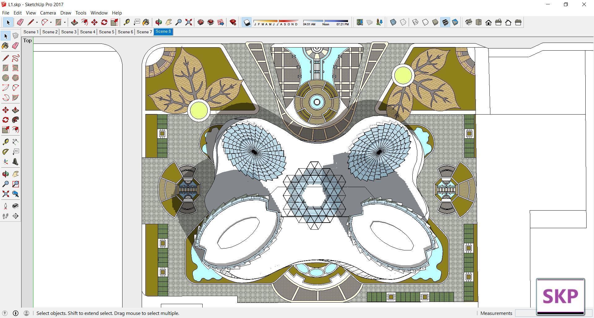 Sketchup Commercial Complex L1 3D model_2