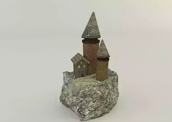 Aquarium rock tower model 3D model