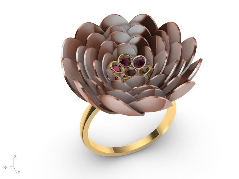 2 models peony flower ring stl verified 3D print model_10