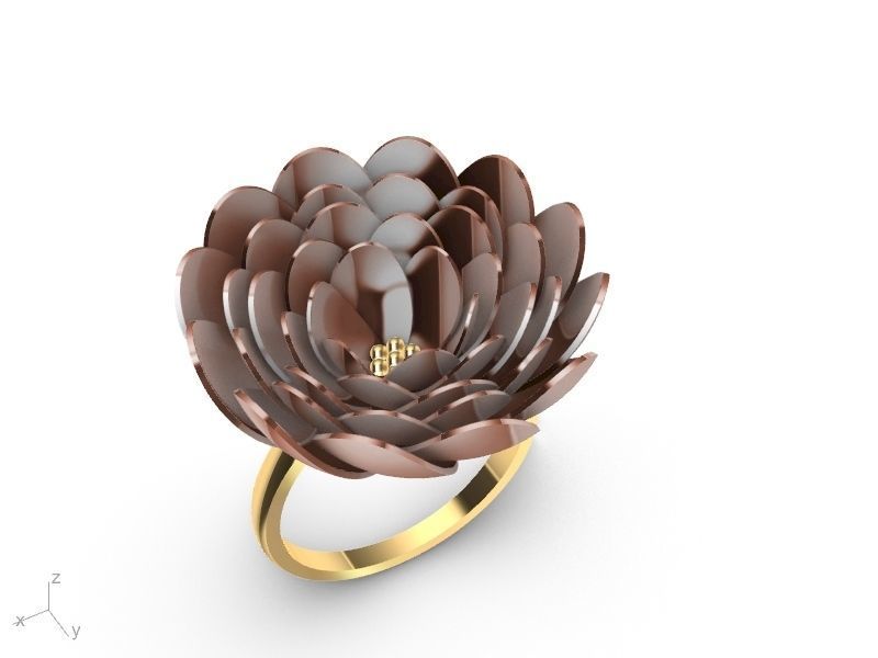 2 models peony flower ring stl verified 3D print model_30