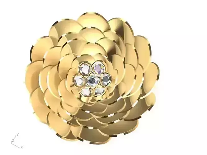 2 models peony flower ring stl verified 