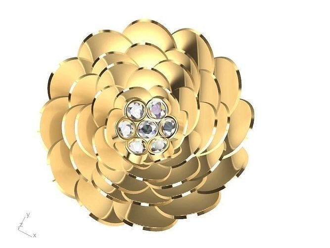 2 models peony flower ring stl verified  3D print model