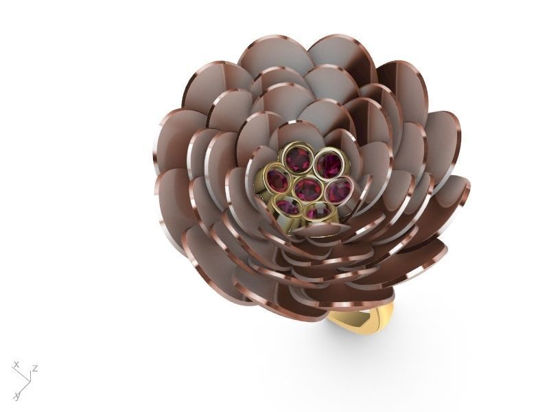 2 models peony flower ring stl verified 3D print model_7