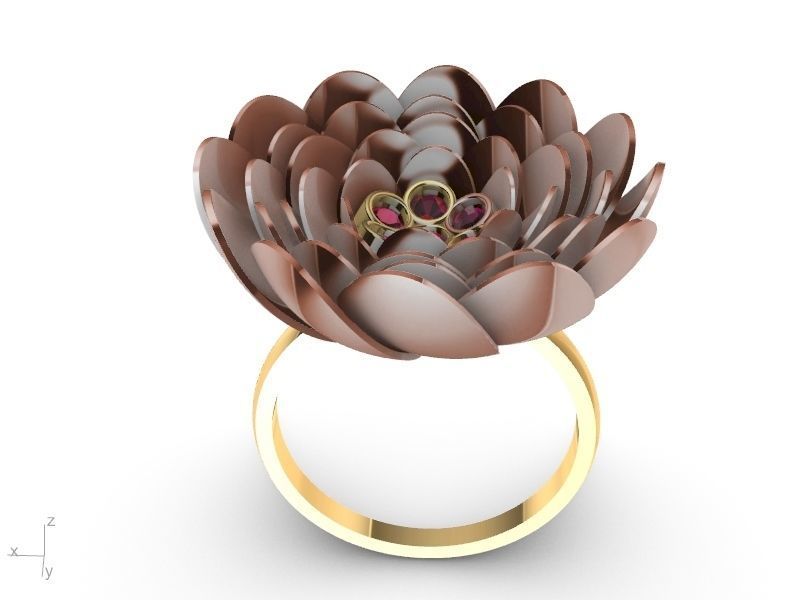 2 models peony flower ring stl verified 3D print model_11