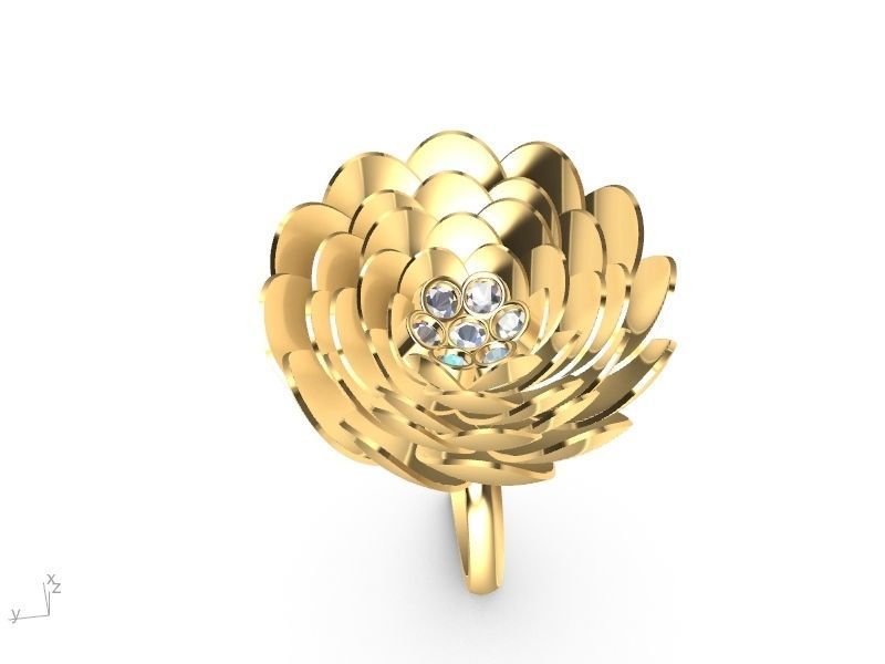 2 models peony flower ring stl verified 3D print model_6