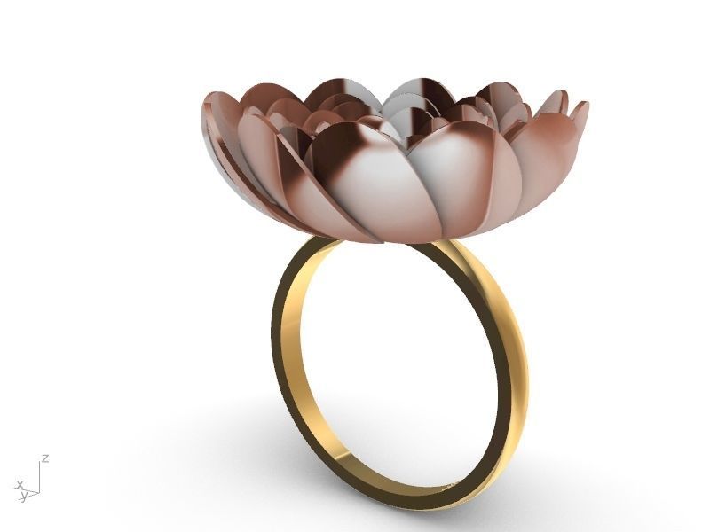2 models peony flower ring stl verified 3D print model_8