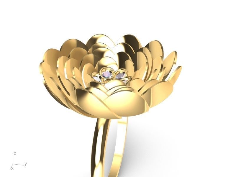 2 models peony flower ring stl verified 3D print model_3