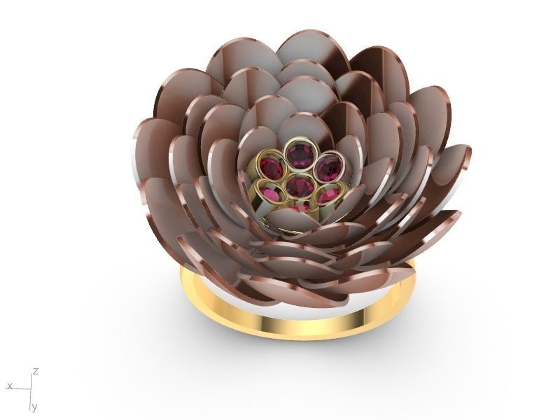 2 models peony flower ring stl verified 3D print model_12