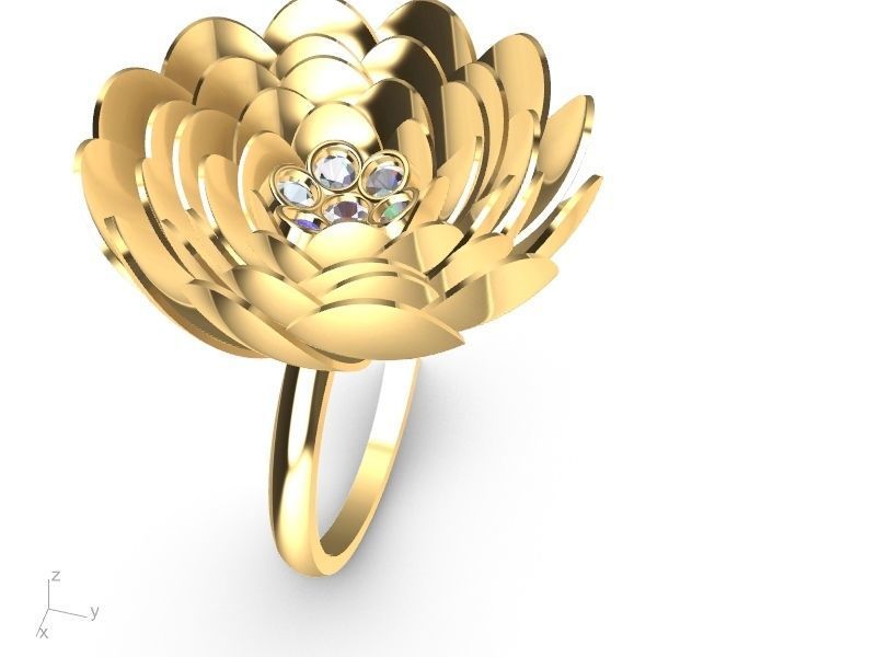 2 models peony flower ring stl verified 3D print model_2