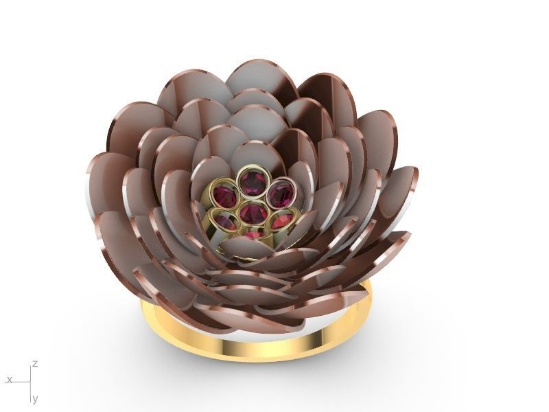 2 models peony flower ring stl verified 3D print model_14