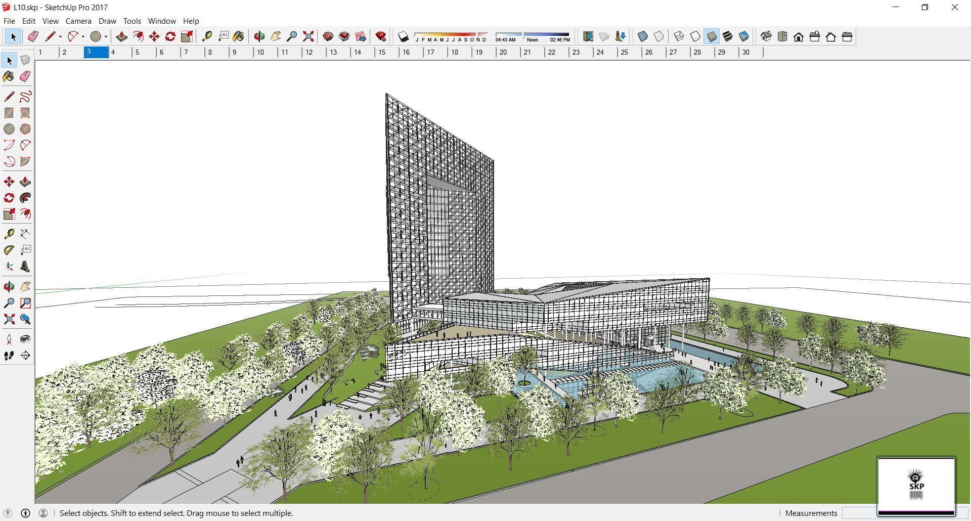 Sketchup Commercial Complex L10 3D model_5