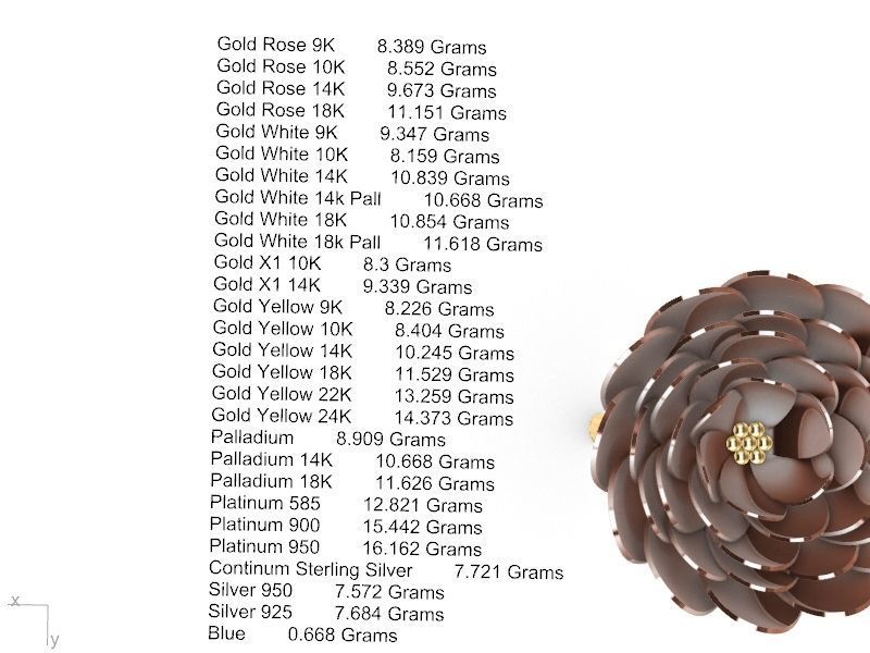 gold peony ring stl verified  3D print model_2