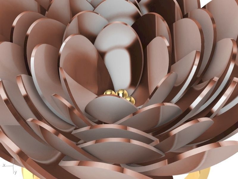 gold peony ring stl verified  3D print model_13