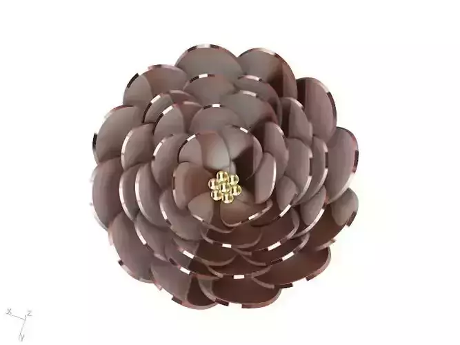 gold peony ring stl verified  3D print model gold peony ring stl verified  3D print model