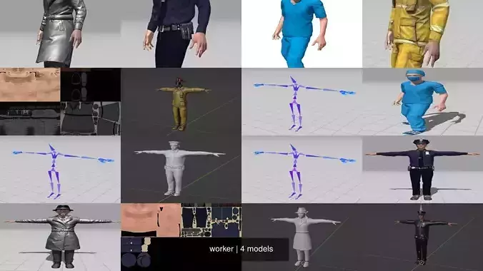 worker man in trench coat and hat