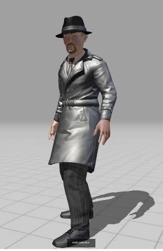 worker man in trench coat and hat 3D Model Collection_2