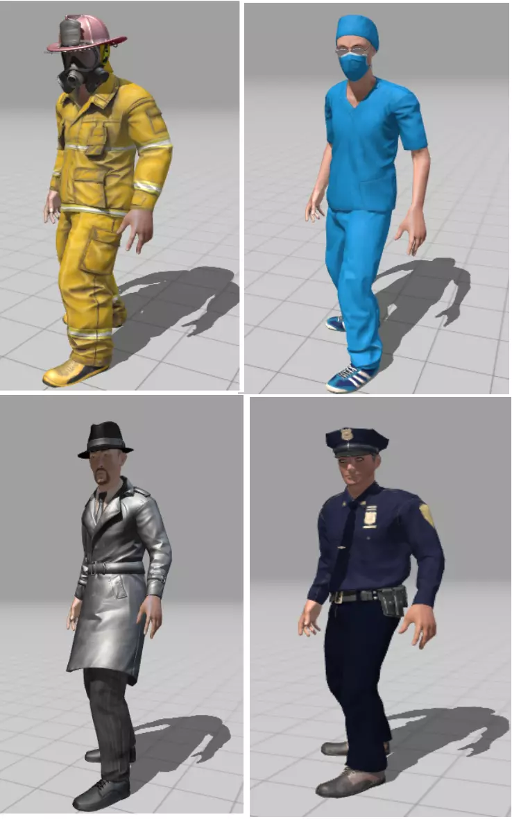 worker man in trench coat and hat 3D Model Collection_0