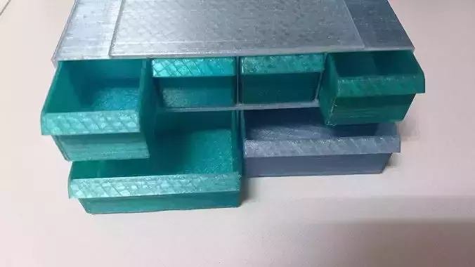 Modular screw and nuts organizer with drawers 3D print model