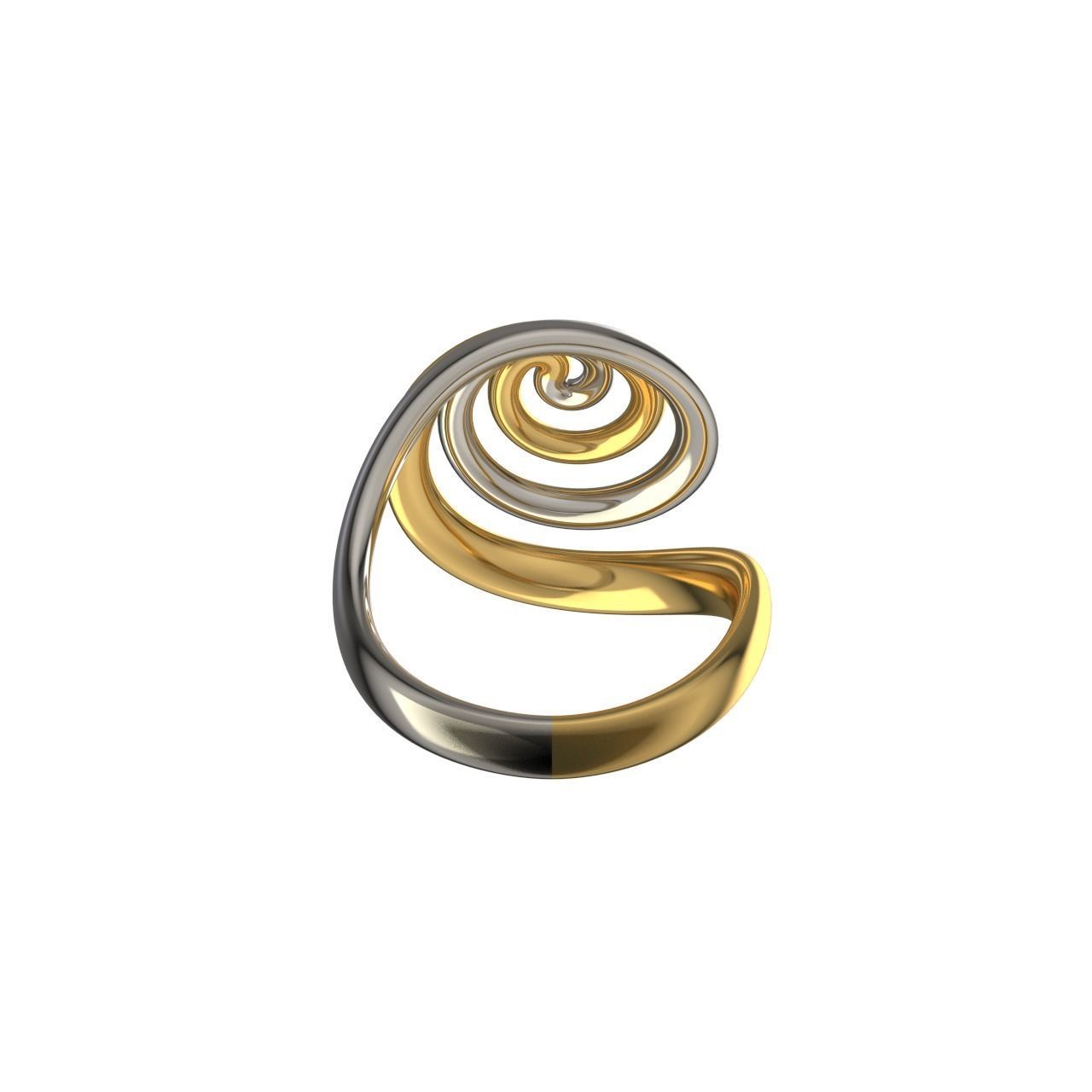 Spiral Ring 1 3D print model_3