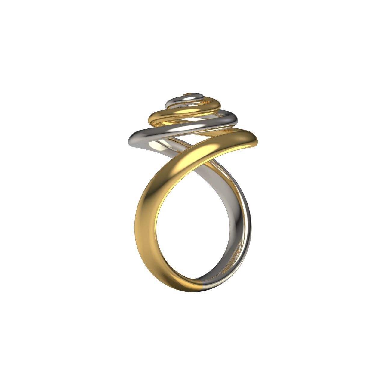Spiral Ring 1 3D print model_4