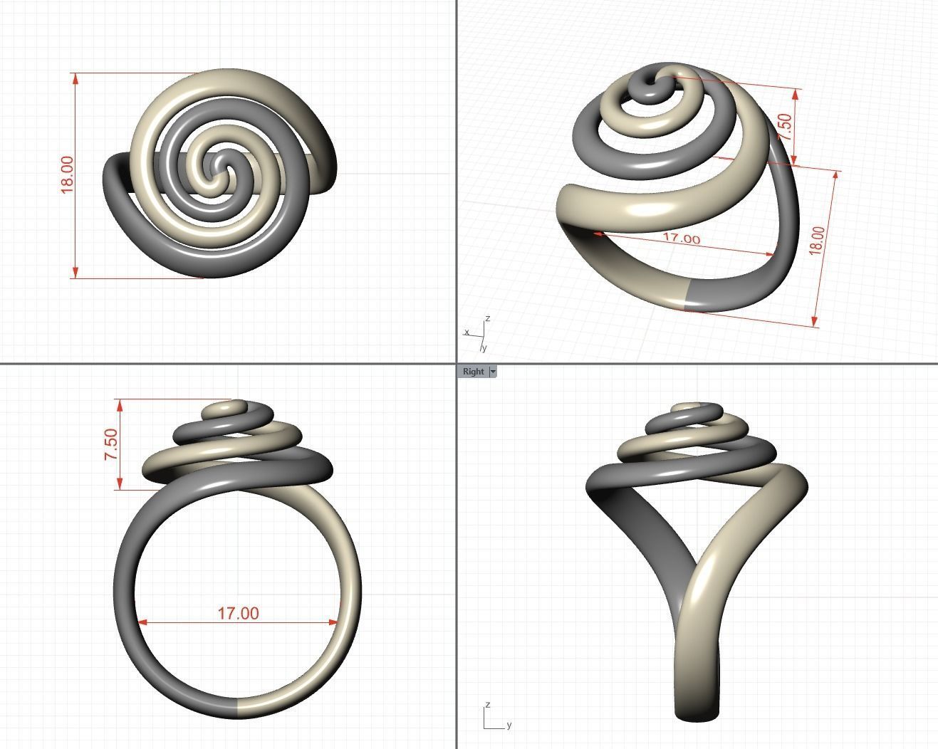 Spiral Ring 1 3D print model_11