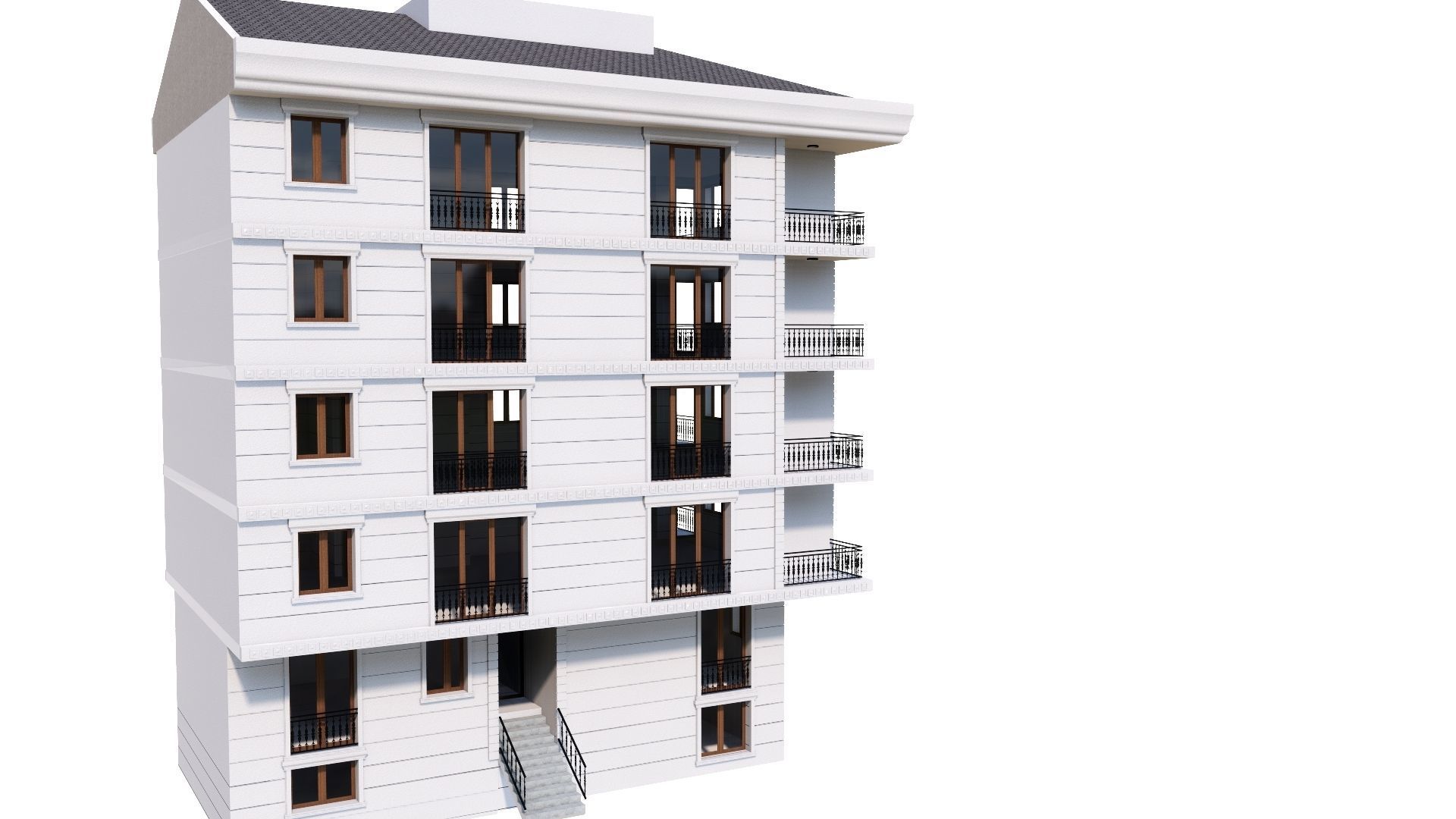 HOUSE 73 Low-poly 3D model_4