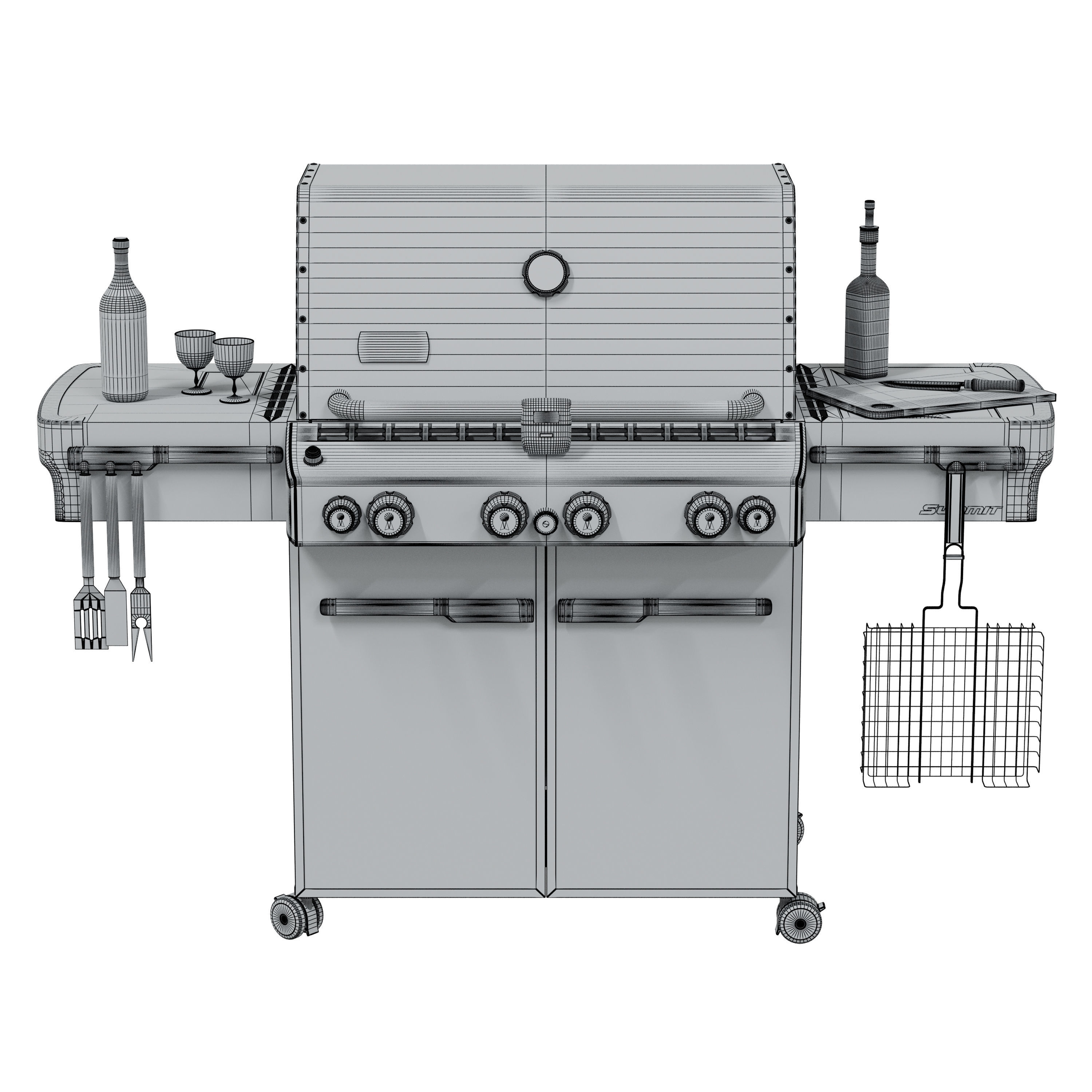 Weber Summit S-470 gas grill 3D model_4