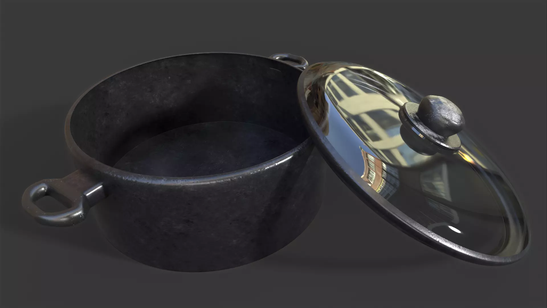 Old Rusty Cooking Pot 3D model_0