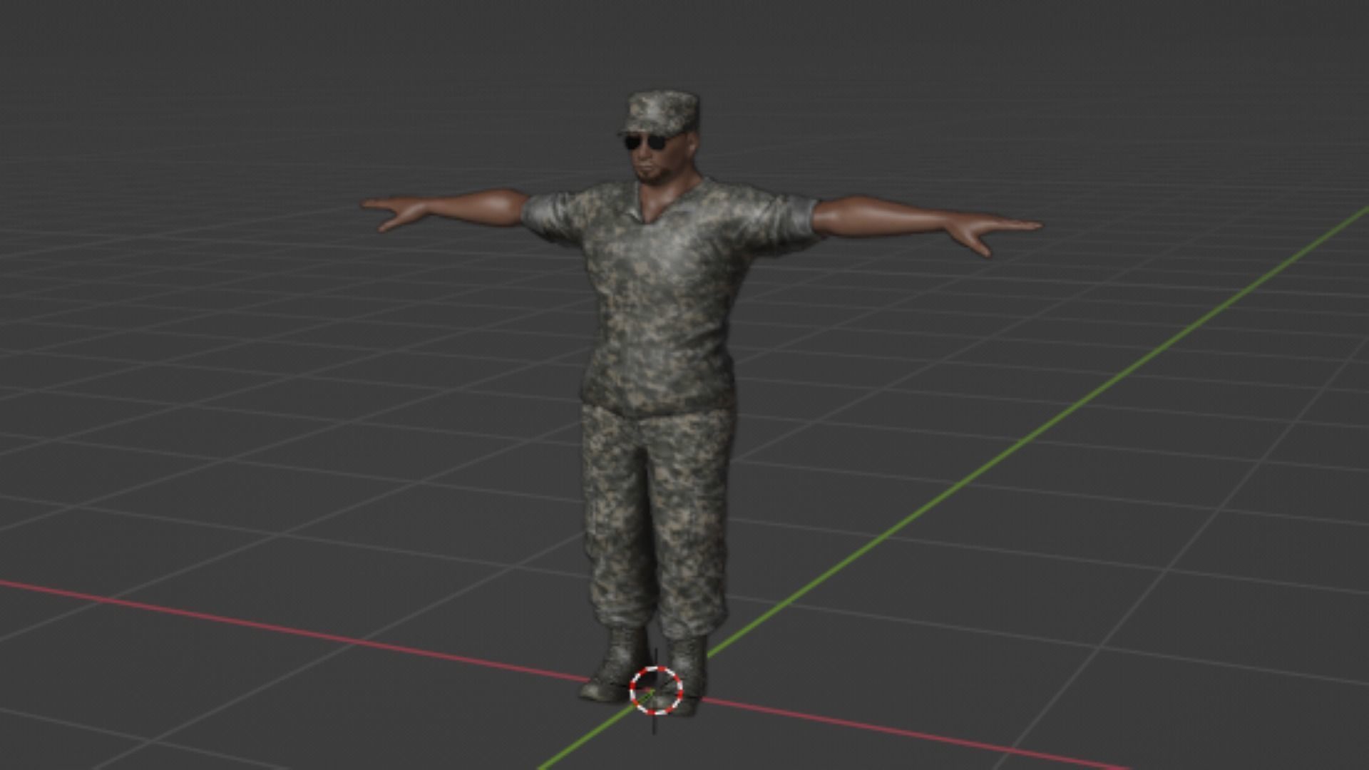 soldier in camouflage Low-poly 3D model_4
