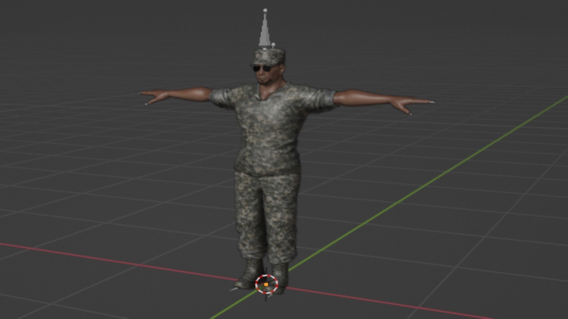 soldier in camouflage Low-poly 3D model_3