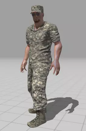 soldier in camouflage Low-poly 3D model_0