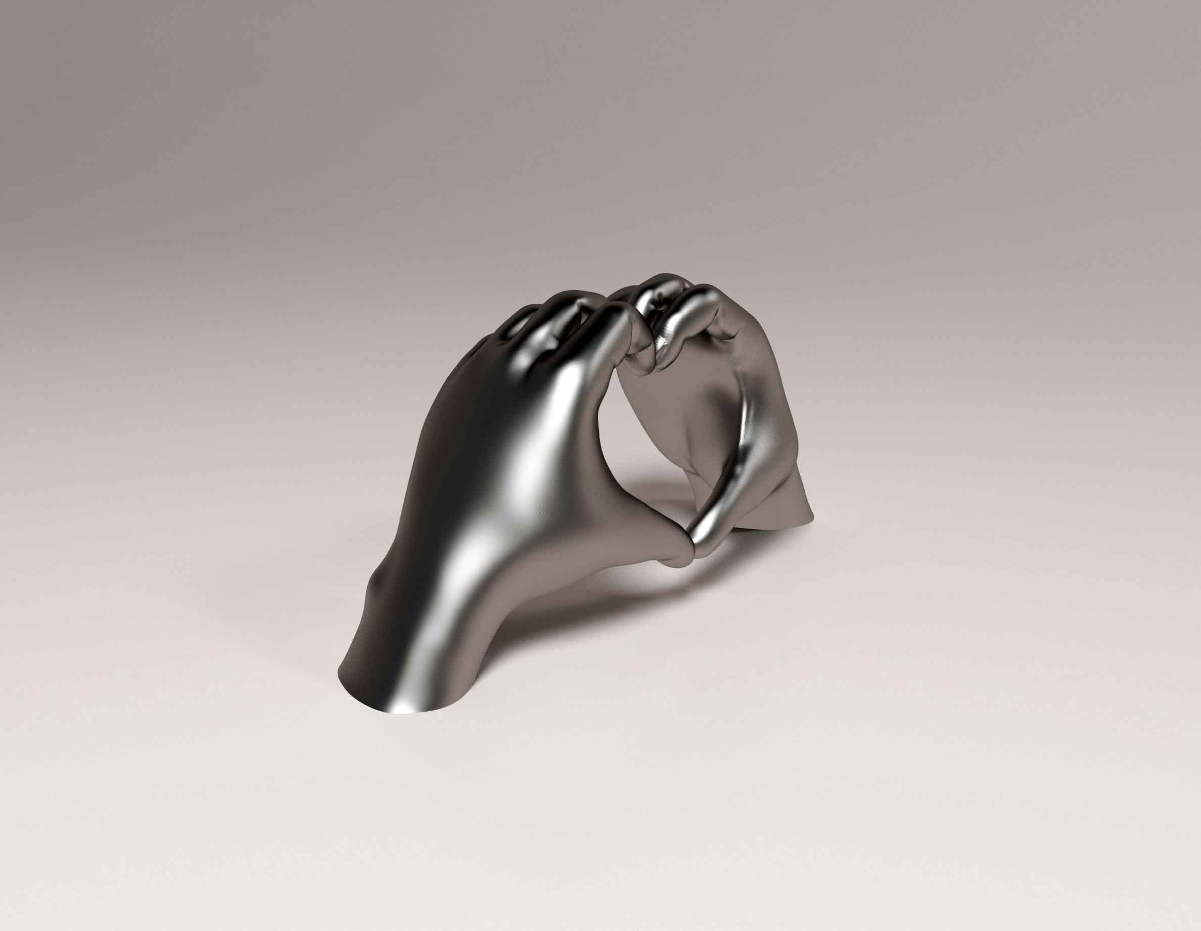 Heart from hands 3D print model_2