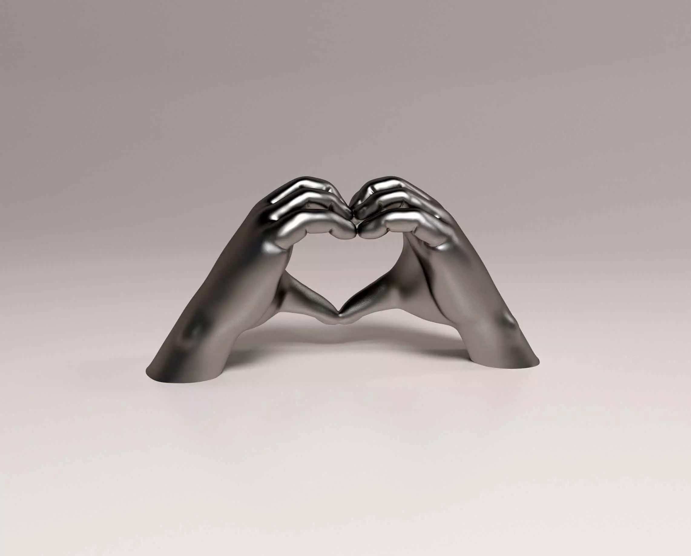Heart from hands 3D print model_0